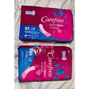 Carefree Acti-Fresh Panty Liners Extra Long Unscented 93 Ct Bundle of 2 NEW